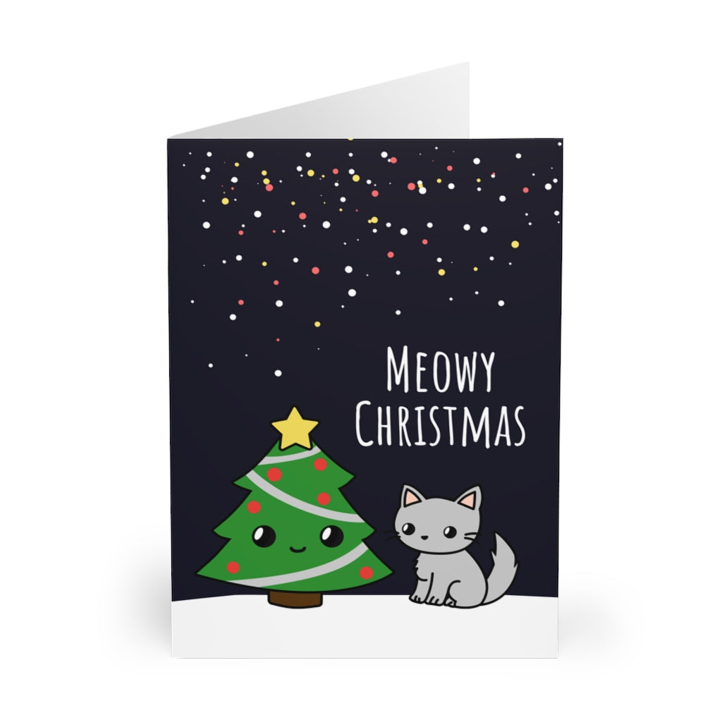Meowy Christmas Greeting Cards (5 Pack w/ Envelopes)